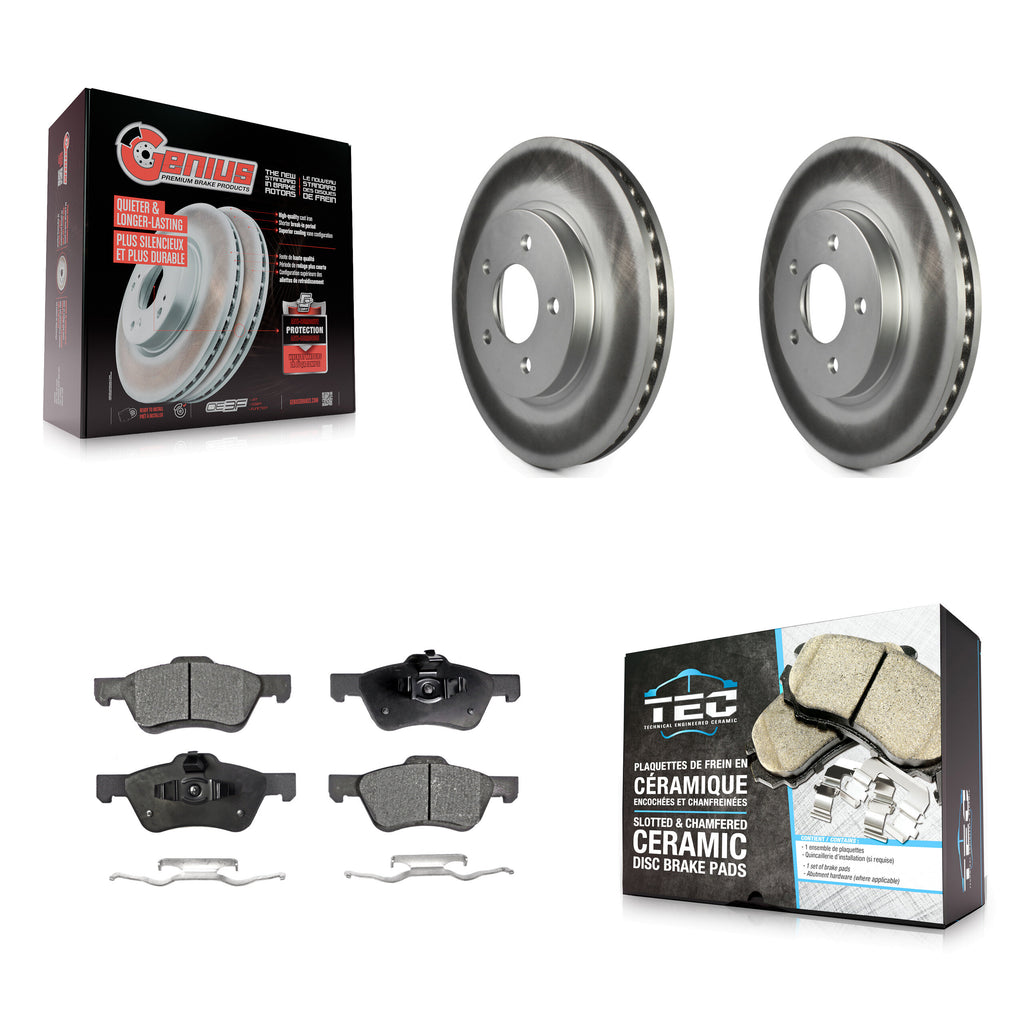 Front Coated Brake Rotor & Ceramic Pad Kit For Ford Escape Mercury Mariner Mazda
