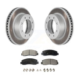 Front Coated Disc Brake Rotors & Ceramic Pad Kit For Ford F-250 Super Duty F-350