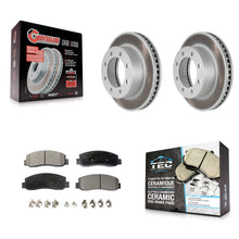 Charger l'image dans la galerie, Front Coated Disc Brake Rotors &amp; Ceramic Pad Kit For Ford F-250 Super Duty F-350