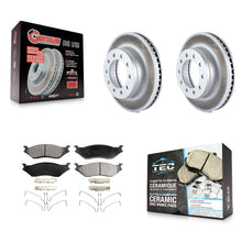 Charger l'image dans la galerie, Front Coated Brake Rotor &amp; Ceramic Pad Kit For Ford F-450 Super Duty F-550 CF500
