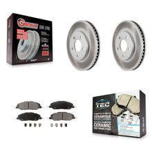 Load image into Gallery viewer, [Front] 2005-2010 Ford Mustang Base Premium Coated Rotors &amp; Ceramic Pads Brake Kit For Max Braking