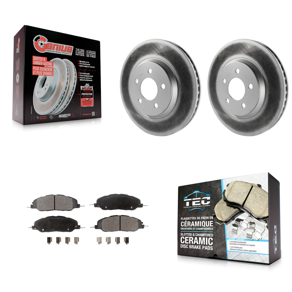 Front Coated Disc Brake Rotors And Ceramic Pads Kit For Ford Mustang