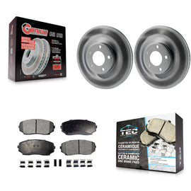 Front Coated Disc Brake Rotors And Ceramic Pads Kit For Ford Edge Lincoln MKX