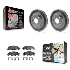 [Front] 2008-2011 Ford Focus Premium Coated Rotors & Ceramic Pads Brake Kit For Max Braking