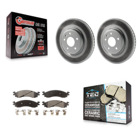 [Front] 2010-2012 Ford Taurus SHO Premium Coated Rotors & Ceramic Pads Brake Kit For Max Braking