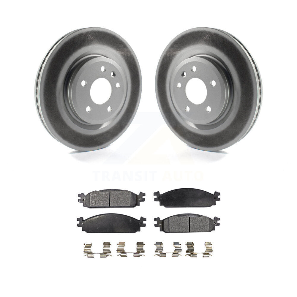 Front Coated Disc Brake Rotors And Ceramic Pads Kit For 2009-2010 Lincoln MKS