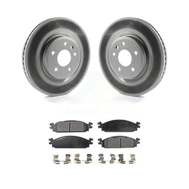 [Front] 2009-2010 Lincoln MKS Premium Coated Rotors & Ceramic Pads Brake Kit For Max Braking