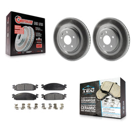 [Front] 2009-2010 Lincoln MKS Premium Coated Rotors & Ceramic Pads Brake Kit For Max Braking