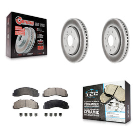 [Front] 10-14 Ford F-150 With 7 Lug Wheels Premium Coated Rotors & Ceramic Pads Brake Kit For Max Braking