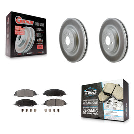Front Coated Disc Brake Rotors And Ceramic Pads Kit For Ford Mustang