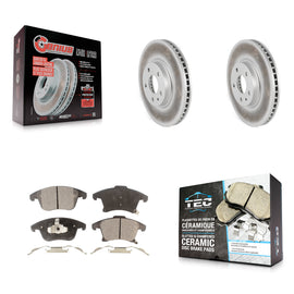 Front Coated Disc Brake Rotors And Ceramic Pads Kit For Ford Fusion Lincoln MKZ