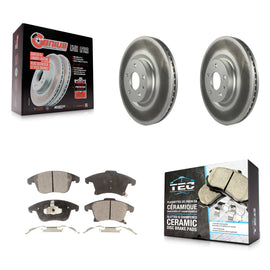 Front Coated Disc Brake Rotors And Ceramic Pads Kit For Ford Fusion Lincoln MKZ