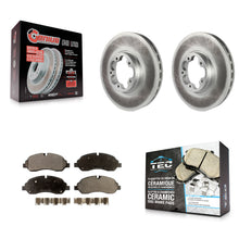 Charger l'image dans la galerie, Front Coated Disc Brake Rotor &amp; Ceramic Pad Kit For Ford Transit-250 Transit-350