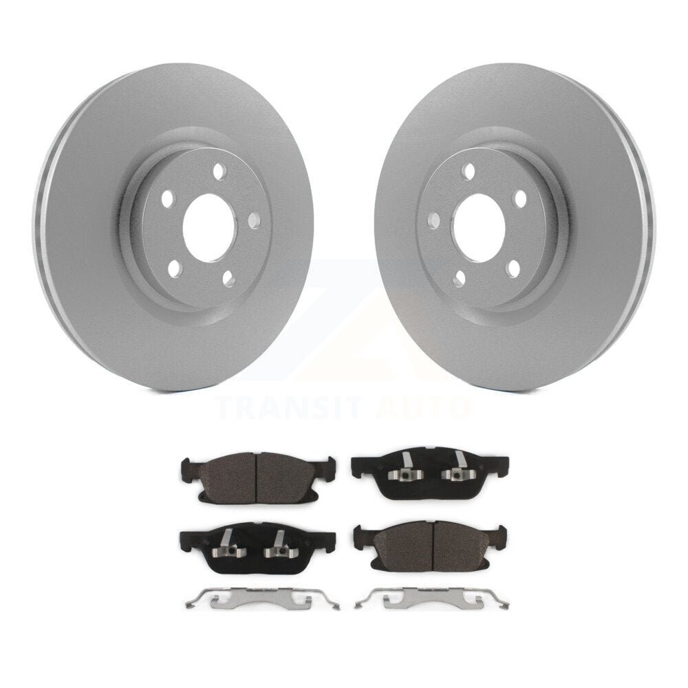 Front Coated Disc Brake Rotors And Ceramic Pads Kit For Ford Edge