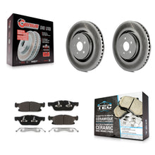 Charger l'image dans la galerie, Front Coated Disc Brake Rotor Ceramic Pad Kit For Ford Edge Lincoln MKX Nautilus