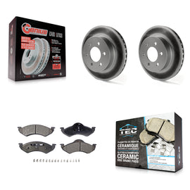 [Front] 2000-2002 Dodge Dakota Durango Premium Coated Rotors & Ceramic Pads Brake Kit For Max Braking