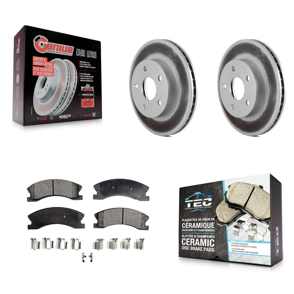 Front Coated Disc Brake Rotors And Ceramic Pads Kit For Jeep Grand Cherokee