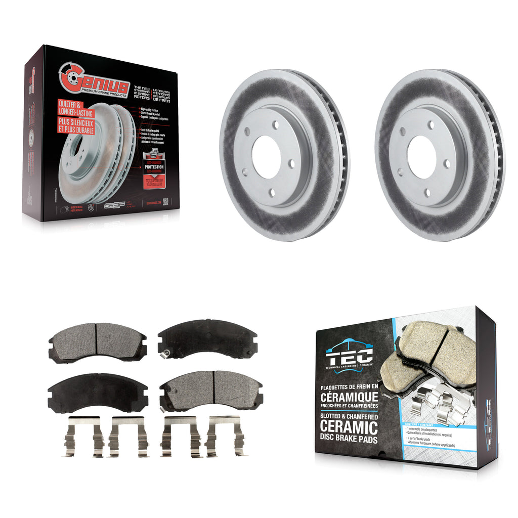 [Front] 2000 Mitsubishi Eclipse 3.0L Premium Coated Rotors & Ceramic Pads Brake Kit For Max Braking