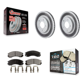 [Front] 2000 Mitsubishi Eclipse 3.0L Premium Coated Rotors & Ceramic Pads Brake Kit For Max Braking