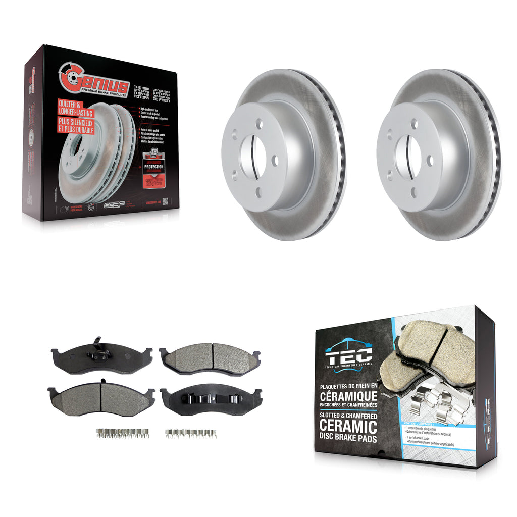 Front Coat Brake Rotor Ceramic Pad Kit For Jeep Wrangler Cherokee Grand Wagoneer