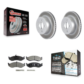 Front Coat Brake Rotor Ceramic Pad Kit For Jeep Wrangler Cherokee Grand Wagoneer