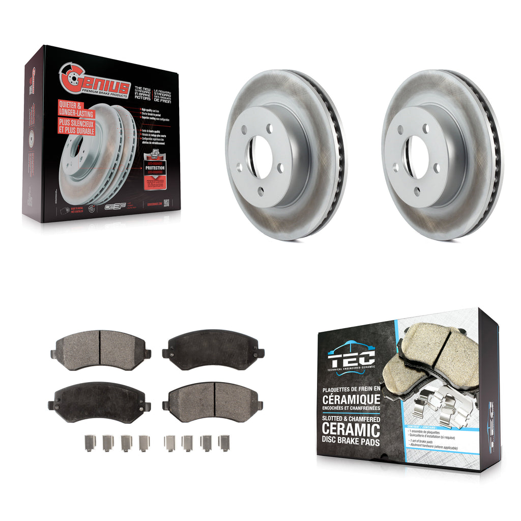 [Front] 2002-2007 Jeep Liberty Premium Coated Rotors & Ceramic Pads Brake Kit For Max Braking