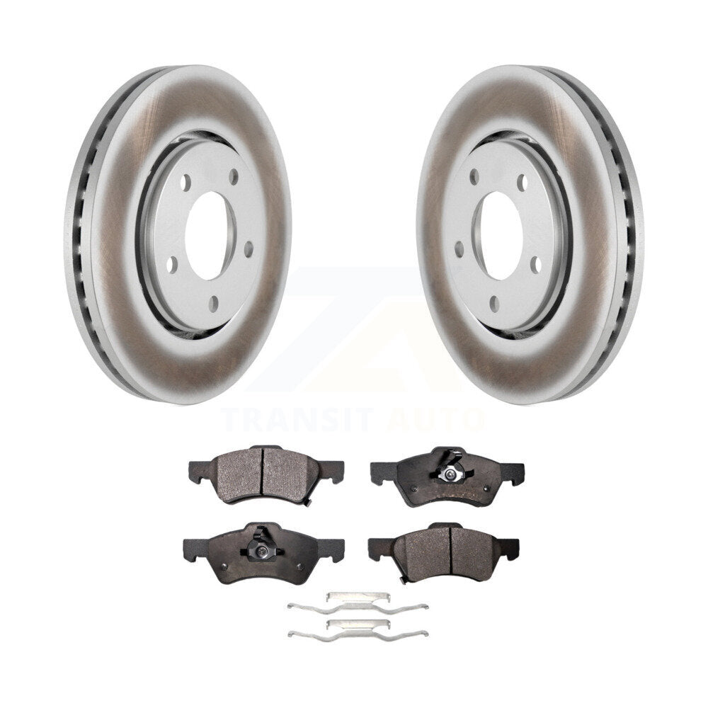 Front Coated Disc Brake Rotor Ceramic Pad Kit For Dodge Caravan Chrysler Voyager