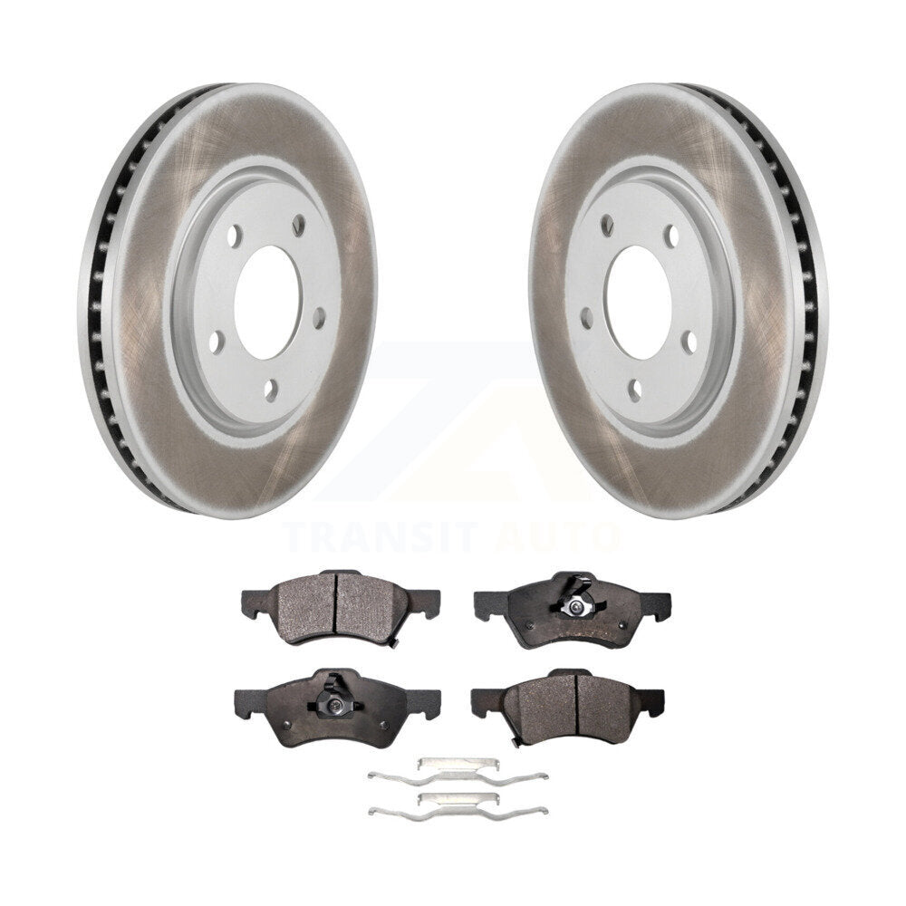 Front Coated Brake Rotor Ceramic Pad Kit For Dodge Grand Caravan Chrysler Town &