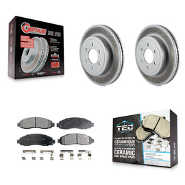[Front] 2003-2004 Dodge Dakota Premium Coated Rotors & Ceramic Pads Brake Kit For Max Braking