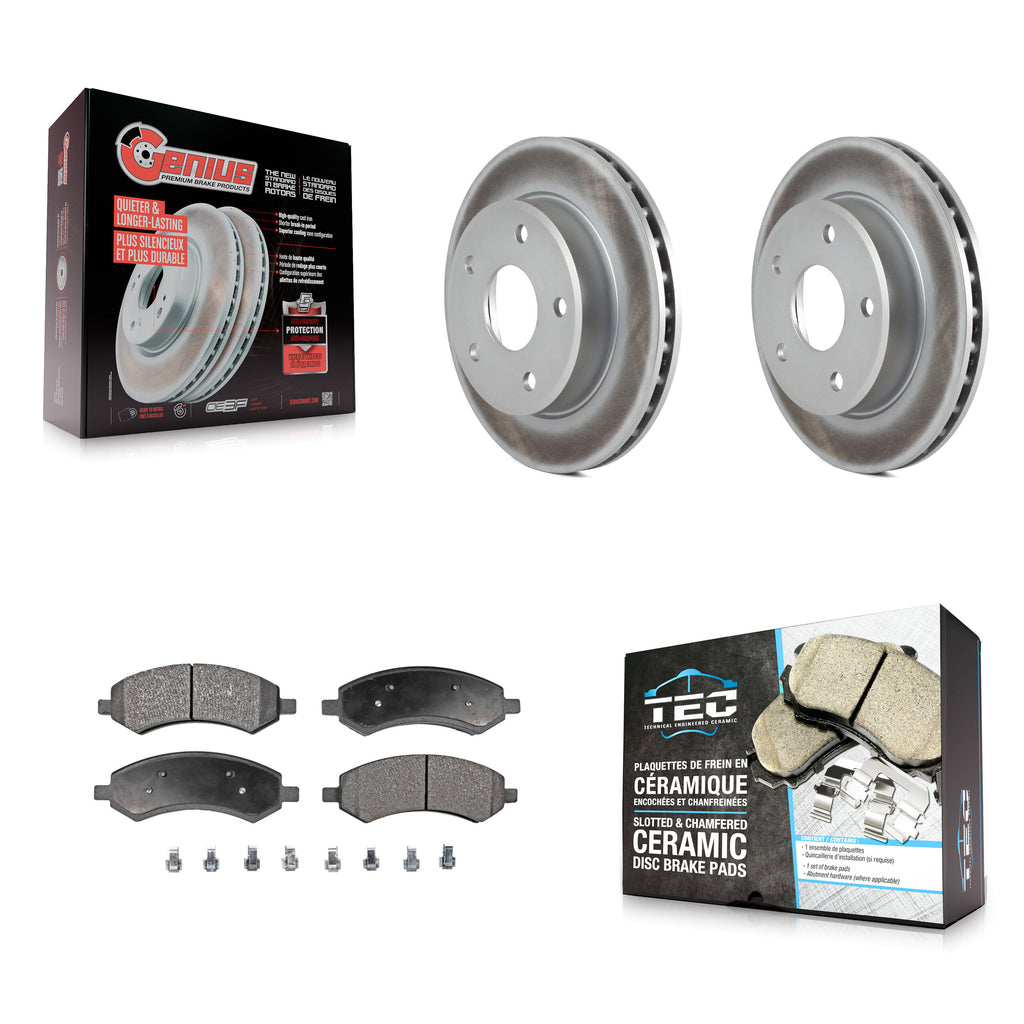 Front Coated Brake Rotors Ceramic Pad Kit For Dakota Dodge Mitsubishi Raider Ram