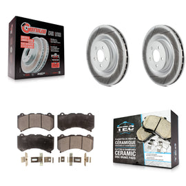 Front Coated Disc Brake Rotors And Ceramic Pads Kit For Dodge Challenger Charger