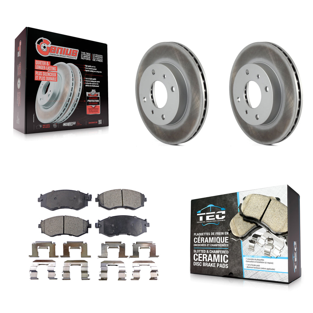 Front Coated Brake Rotor Ceramic Pad Kit For Nissan Sentra 240SX Stanza Infiniti