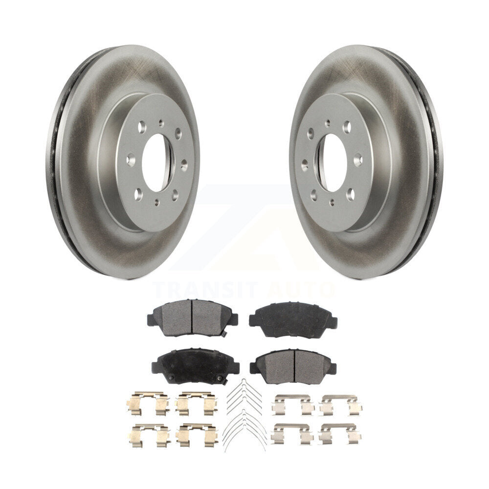 Front Coated Disc Brake Rotors And Ceramic Pads Kit For Honda Civic Fit del Sol