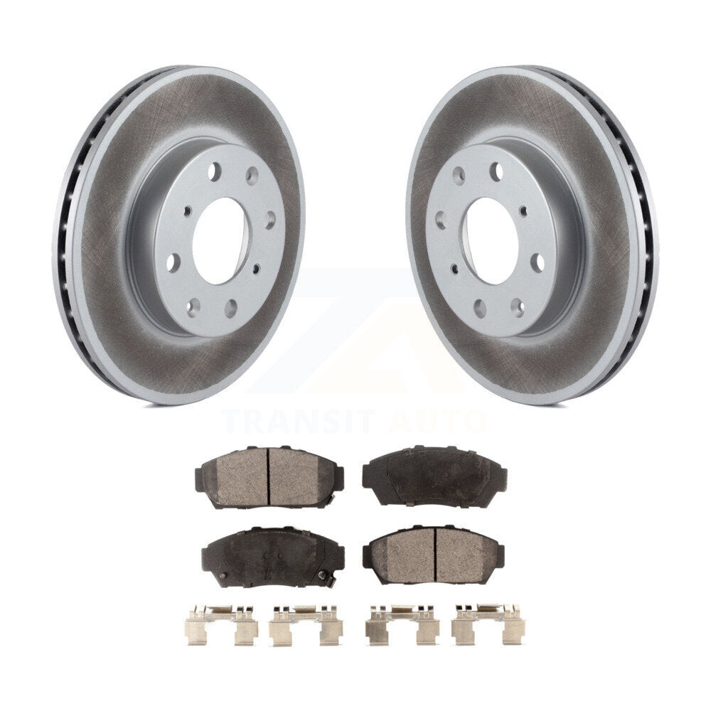 Front Coated Brake Rotor & Ceramic Pad Kit For Honda Civic EX with Sedan Non-ABS