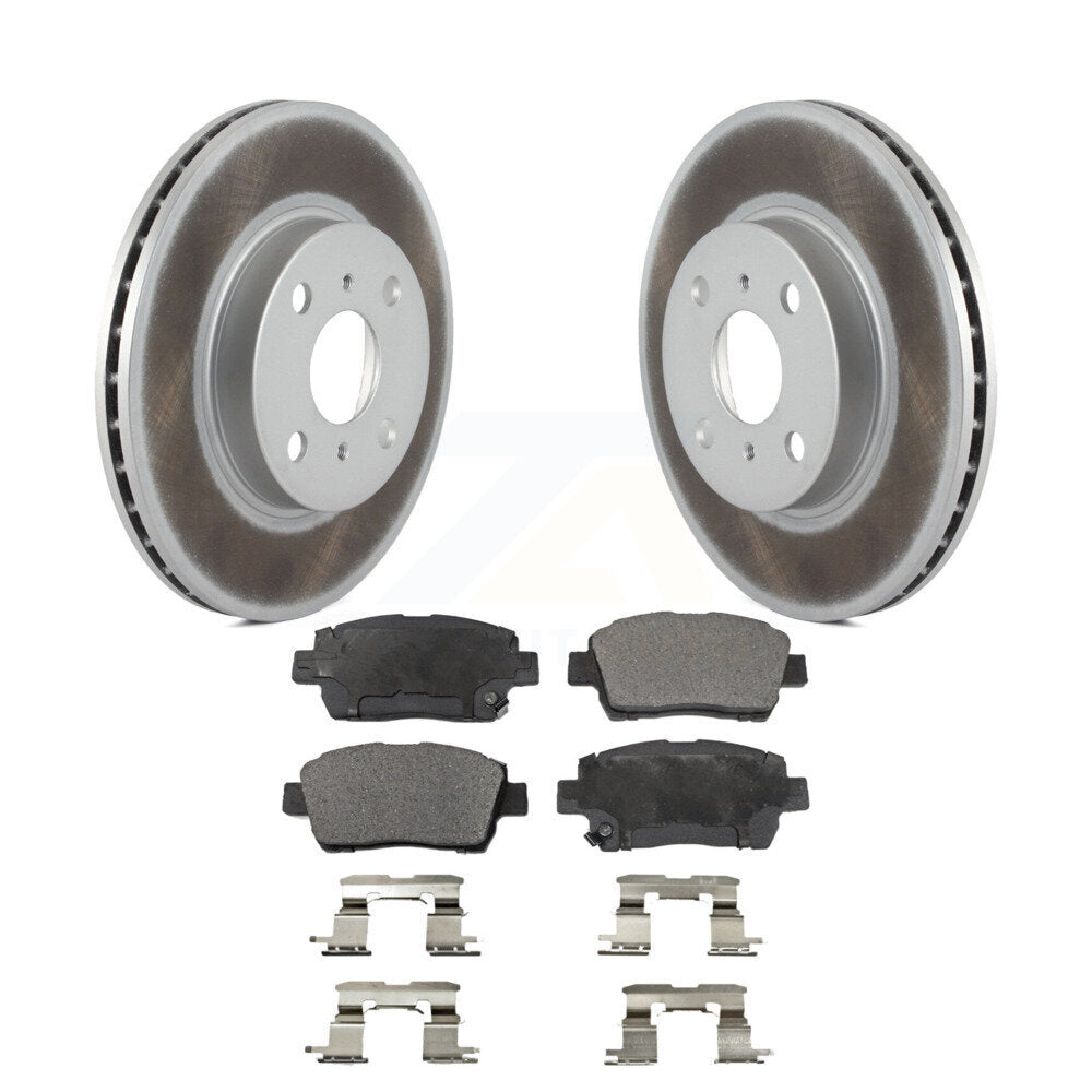 Front Coated Disc Brake Rotors And Ceramic Pads Kit For 2001-2003 Toyota Prius