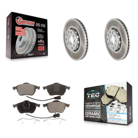 Front Coated Disc Brake Rotors And Ceramic Pads Kit For Audi A6 Quattro 100