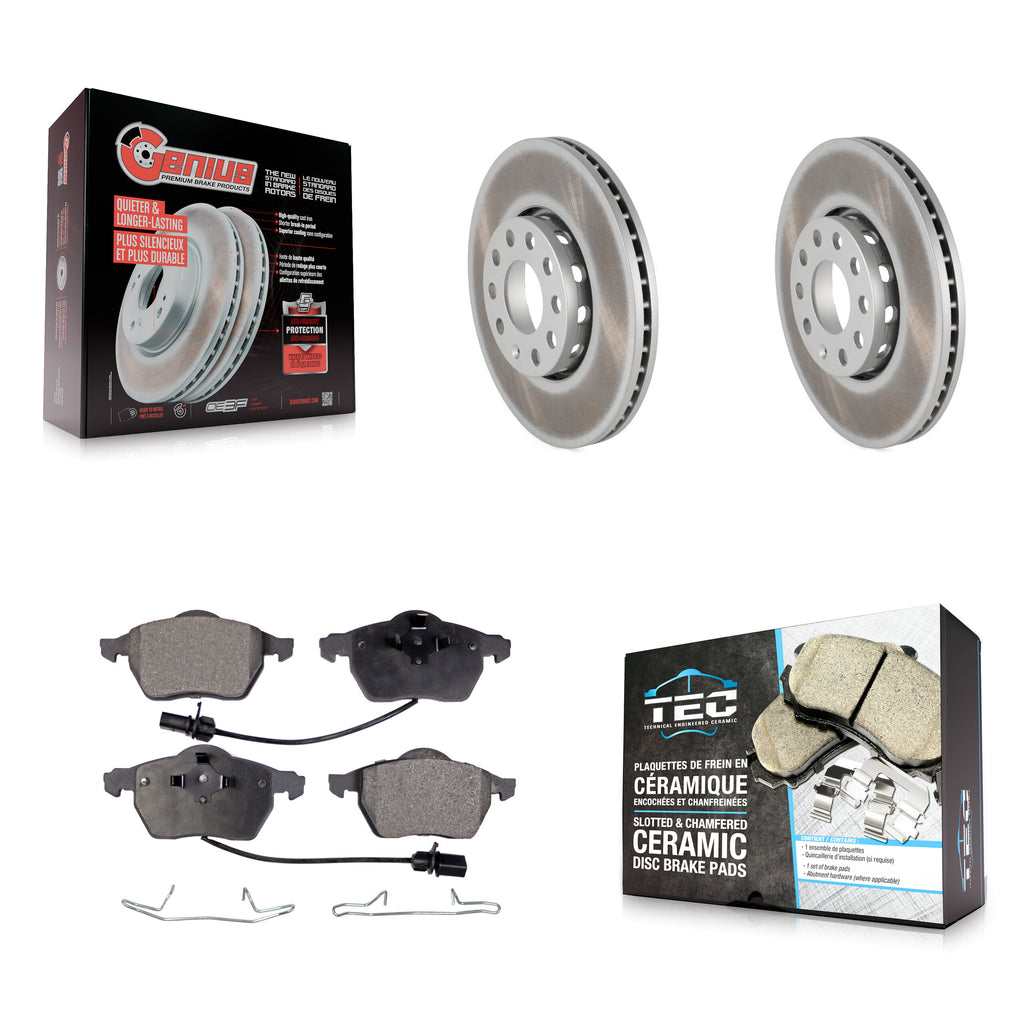 Front Coat Brake Rotors Ceramic Pad Kit For Volkswagen Passat Audi A4 Quattro A6