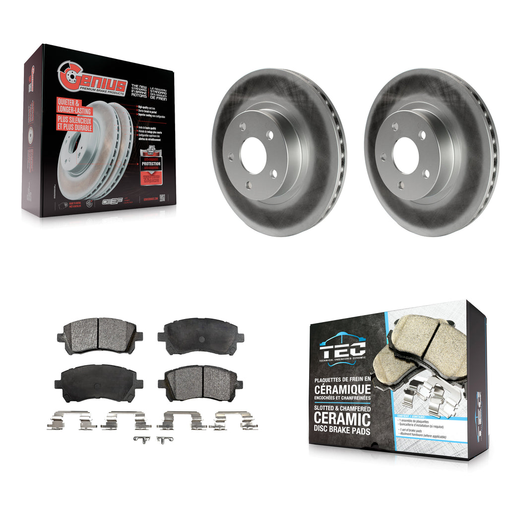 Front Coated Disc Brake Rotor Ceramic Pad Kit For Subaru Legacy Forester Outback