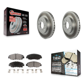 Front Coated Disc Brake Rotors And Ceramic Pads Kit For Honda Accord Acura CL