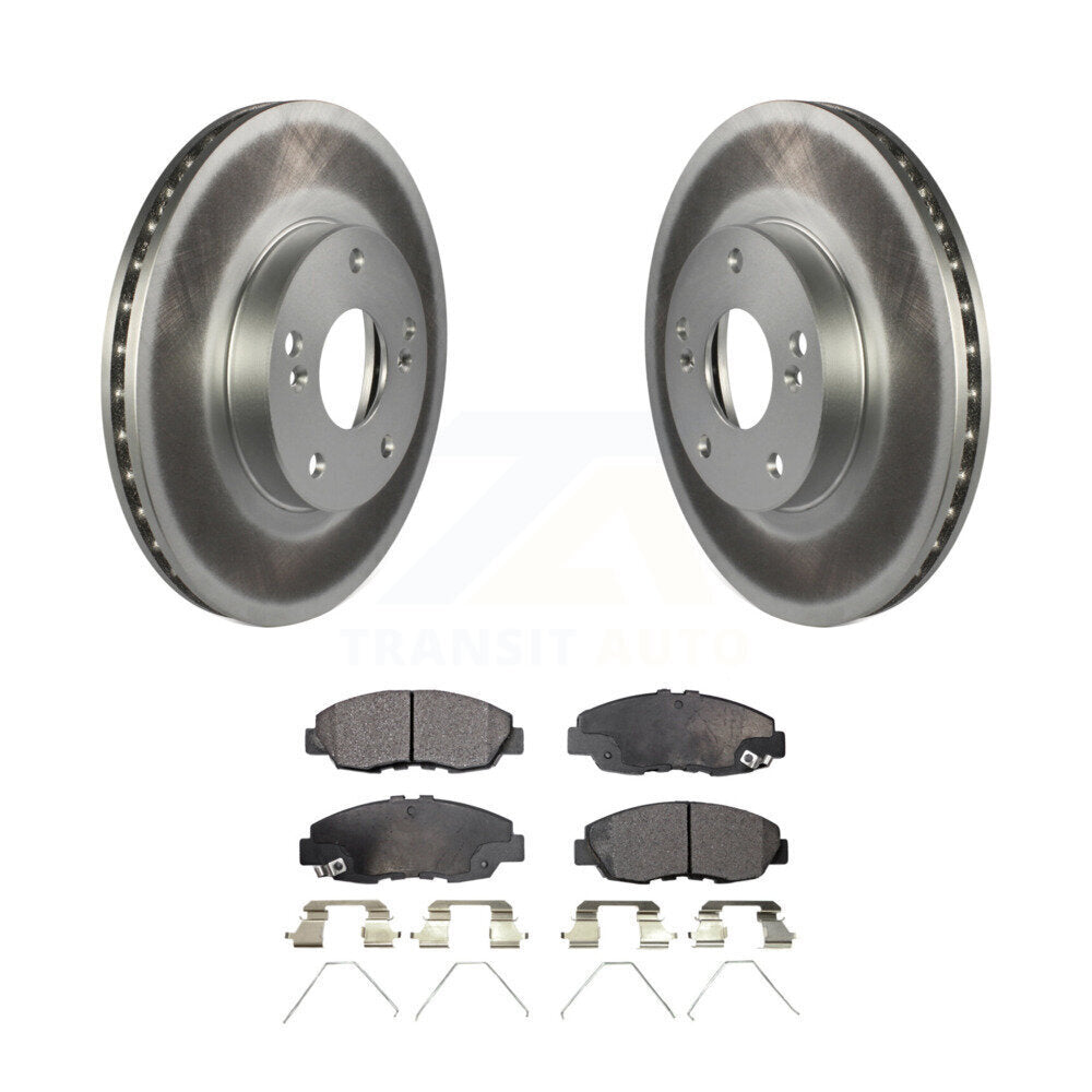 Front Coated Disc Brake Rotors Ceramic Pad Kit For 2014-2015 Honda Civic Touring