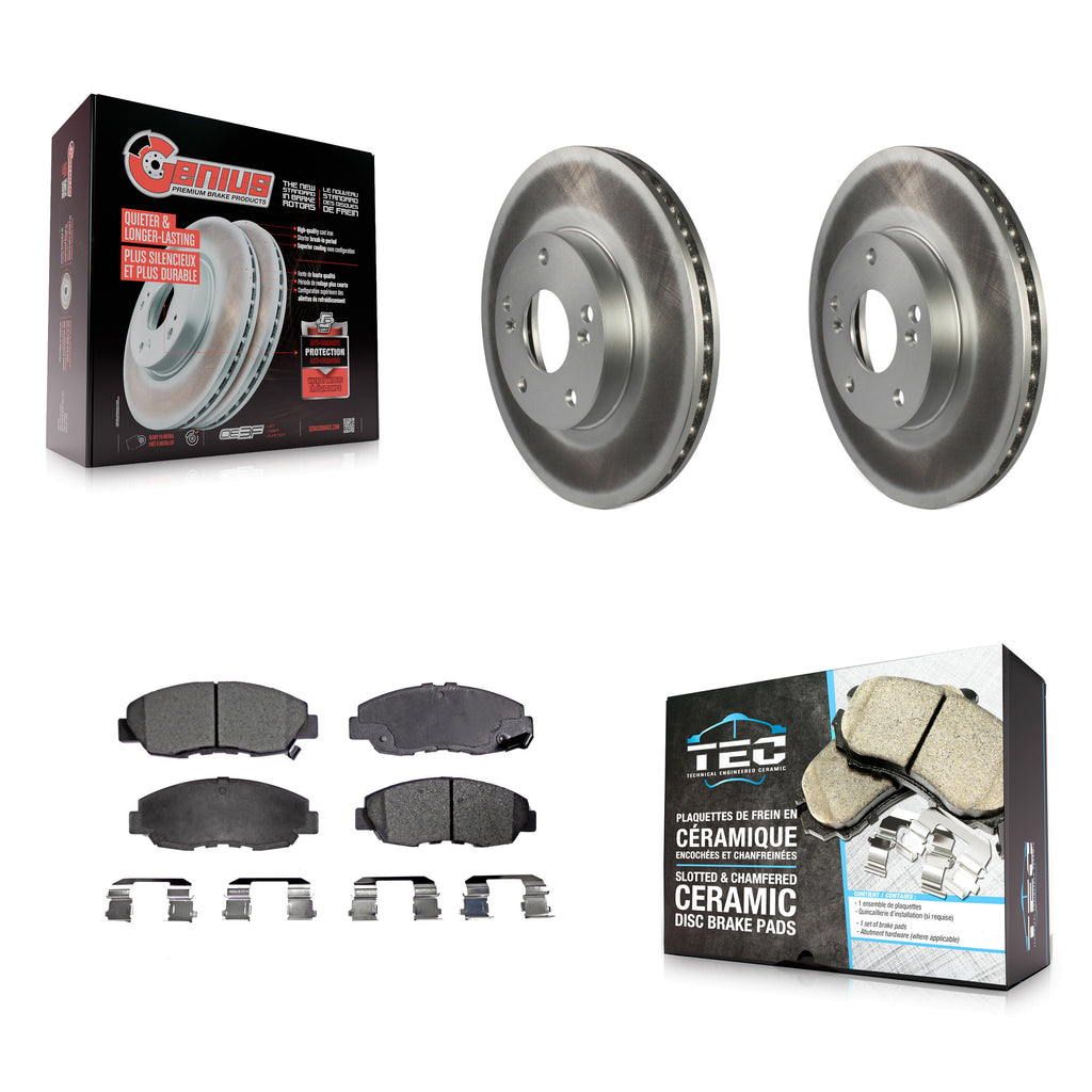 [Front] 2011 Honda Civic GX Premium Coated Rotors & Ceramic Pads Brake Kit For Max Braking