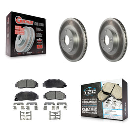 [Front] 1998-2002 Honda Accord 3.0L Premium Coated Rotors & Ceramic Pads Brake Kit For Max Braking