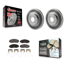 Front Coated Disc Brake Rotors And Ceramic Pads Kit For Honda Accord Acura TSX