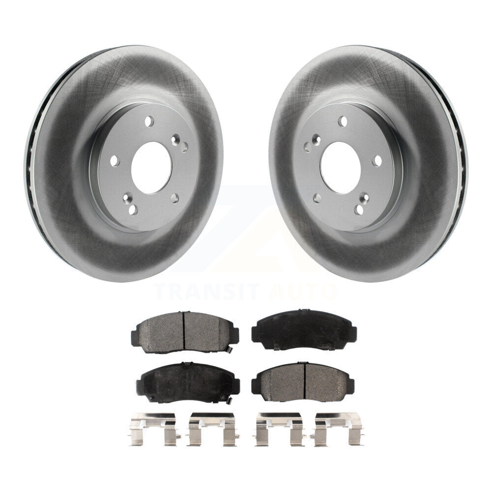 Front Coated Disc Brake Rotor & Ceramic Pad Kit For Honda Accord Acura TL TSX CL