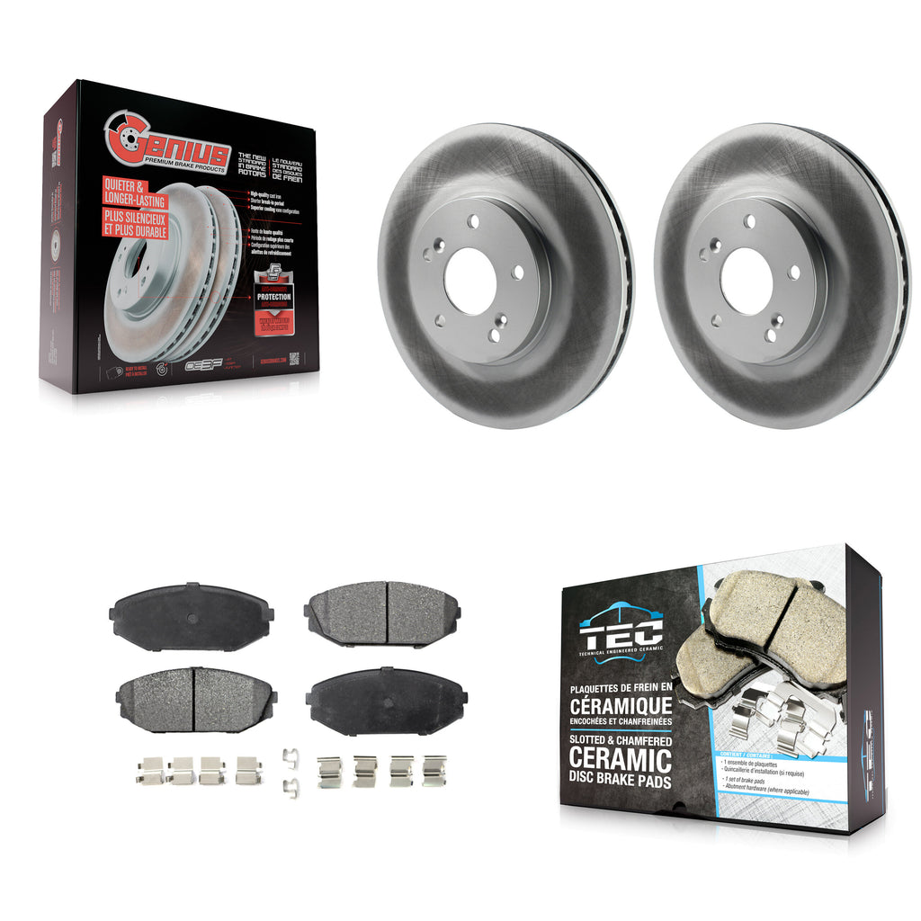 Front Coated Disc Brake Rotors And Ceramic Pads Kit For Honda Odyssey Acura MDX