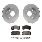Front Coated Disc Brake Rotors And Ceramic Pads Kit For Mitsubishi Lancer