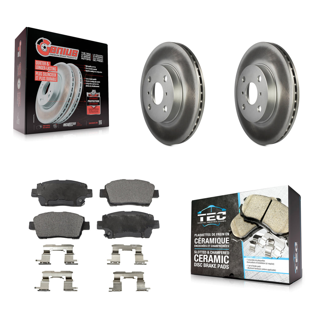 Front Coated Disc Brake Rotors And Ceramic Pads Kit For Toyota Echo MR2 Spyder