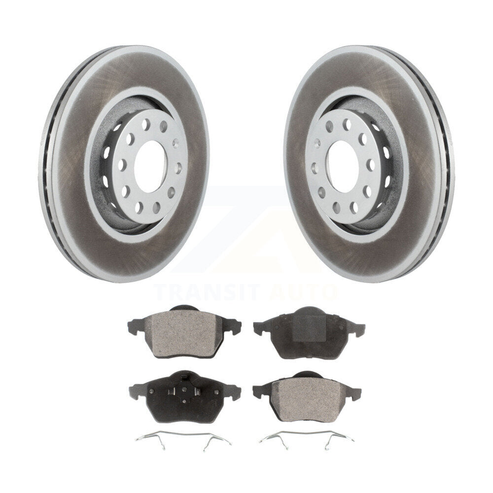 Front Coated Disc Brake Rotors And Ceramic Pads Kit For Audi A4 Quattro A6 S4 S6