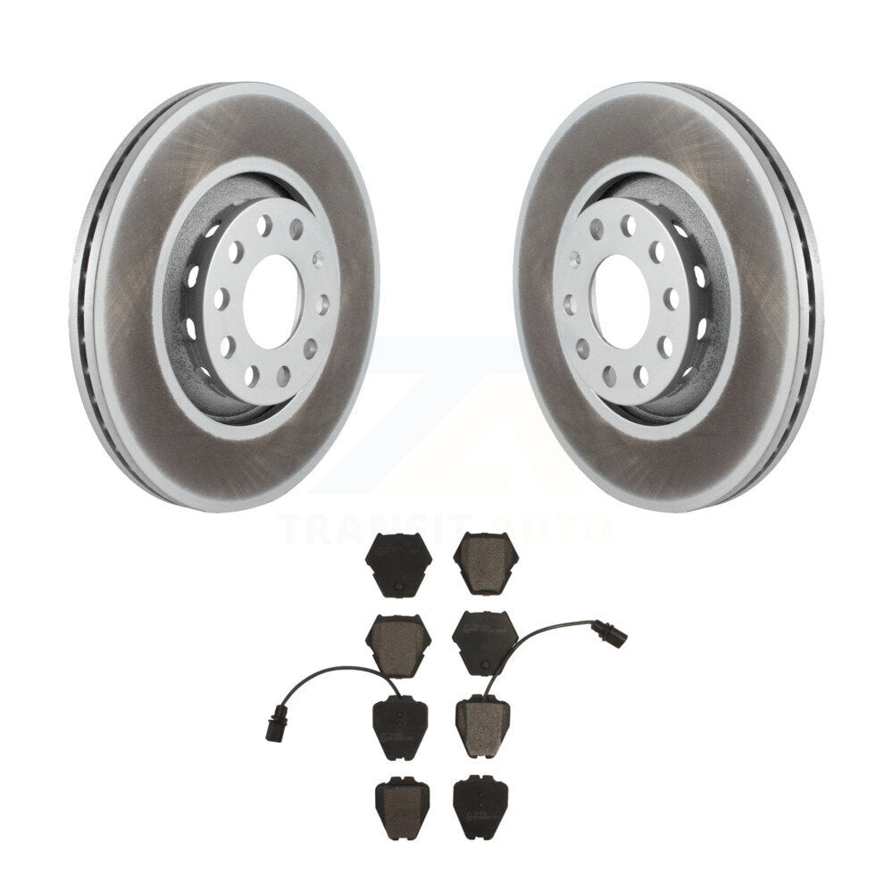 Front Coated Disc Brake Rotors And Ceramic Pads Kit For Audi A8 Quattro