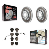 Front Coated Disc Brake Rotors And Ceramic Pads Kit For Audi A8 Quattro